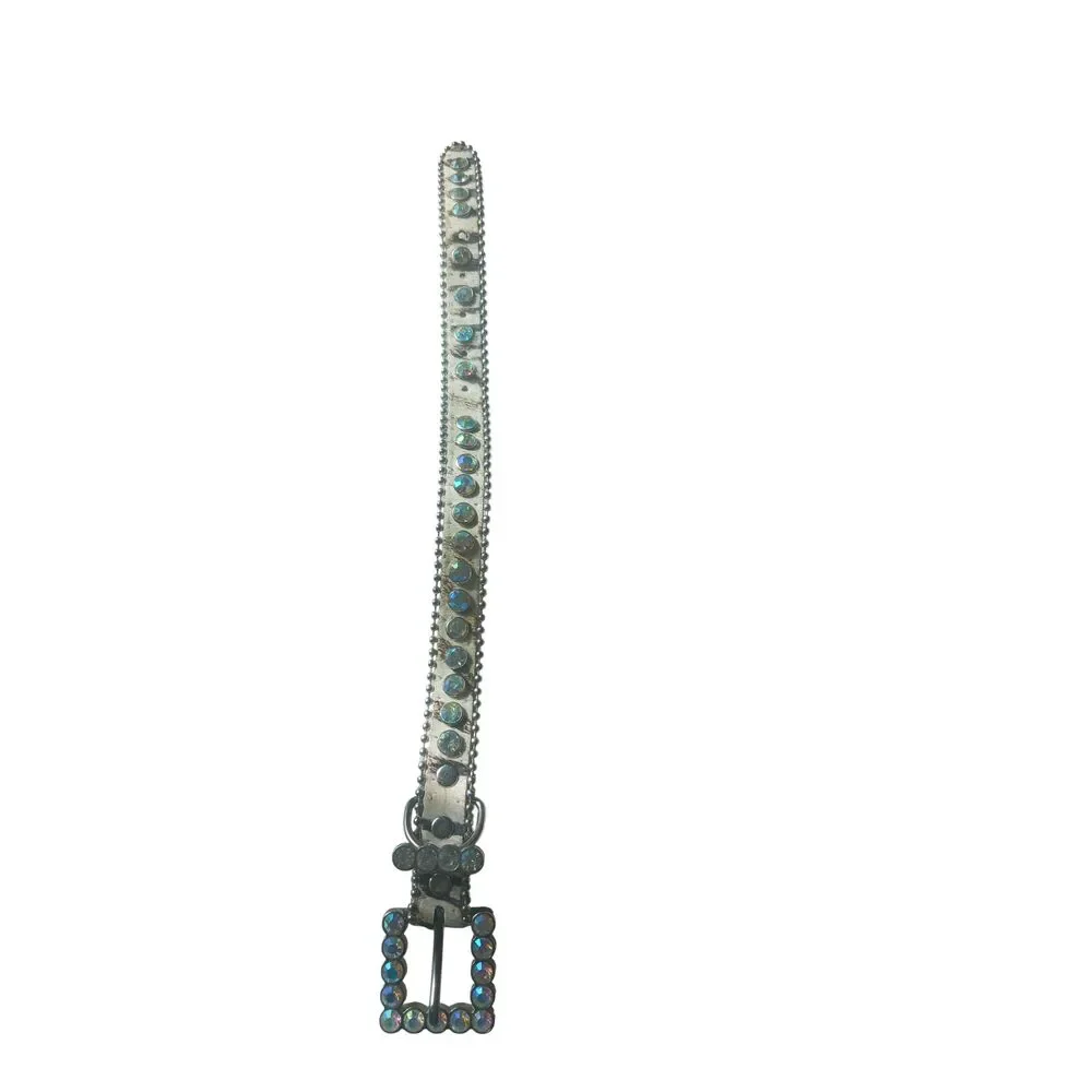 Heavily embellished high bling dog collar leather